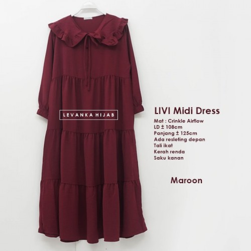 LIVI-006 LIVI Midi Dress Crinkle Airflow